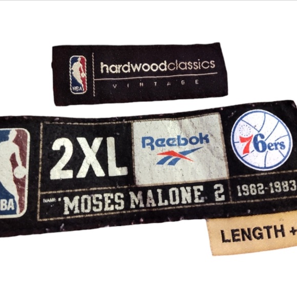Moses Malone Philadelphia Sixers NBA Reebok Hardwood Classics Jersey Sz. 2X Red - Picture 3 of 3